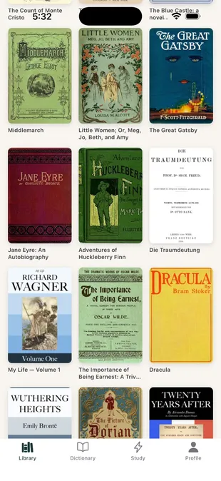 Project Gutenberg search results inside TeakReader.