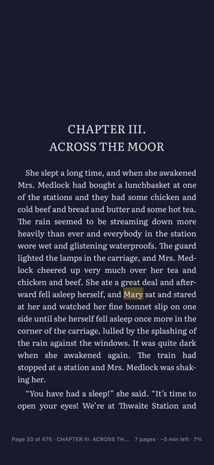 Book page in TeakReader’s dark theme.