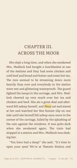 An EPUB open in TeakReader in the sepia theme.